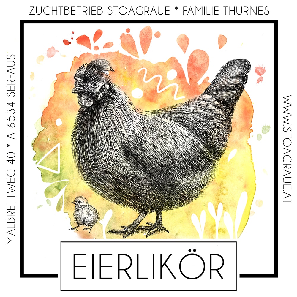 Etikett für Eierlikör, Label - by Sabrina Hassler Illustration