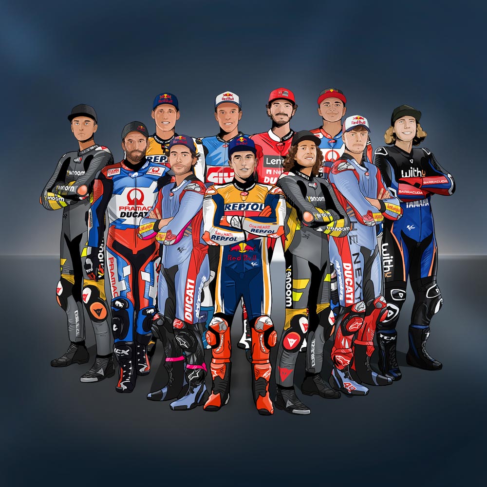 Digitale Illustration | Fahrer Illustration MotoGP 2022 | Driver illustration MotoGP | Sabrina Hassler