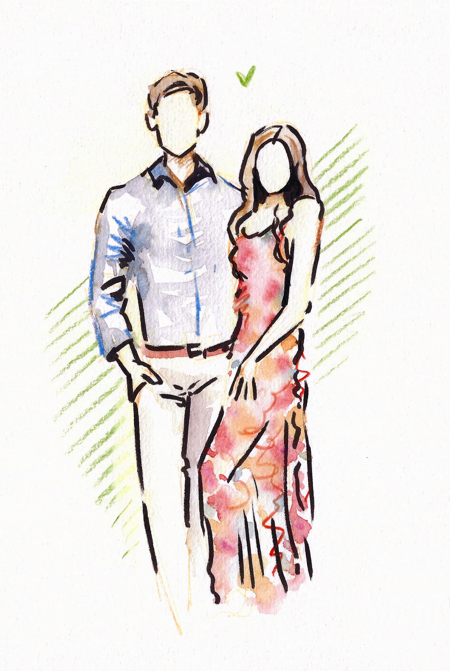 Event Beispiel-Illu 1 Schnellportrait von Gästen auf einer Hochzeit, Sabrillu