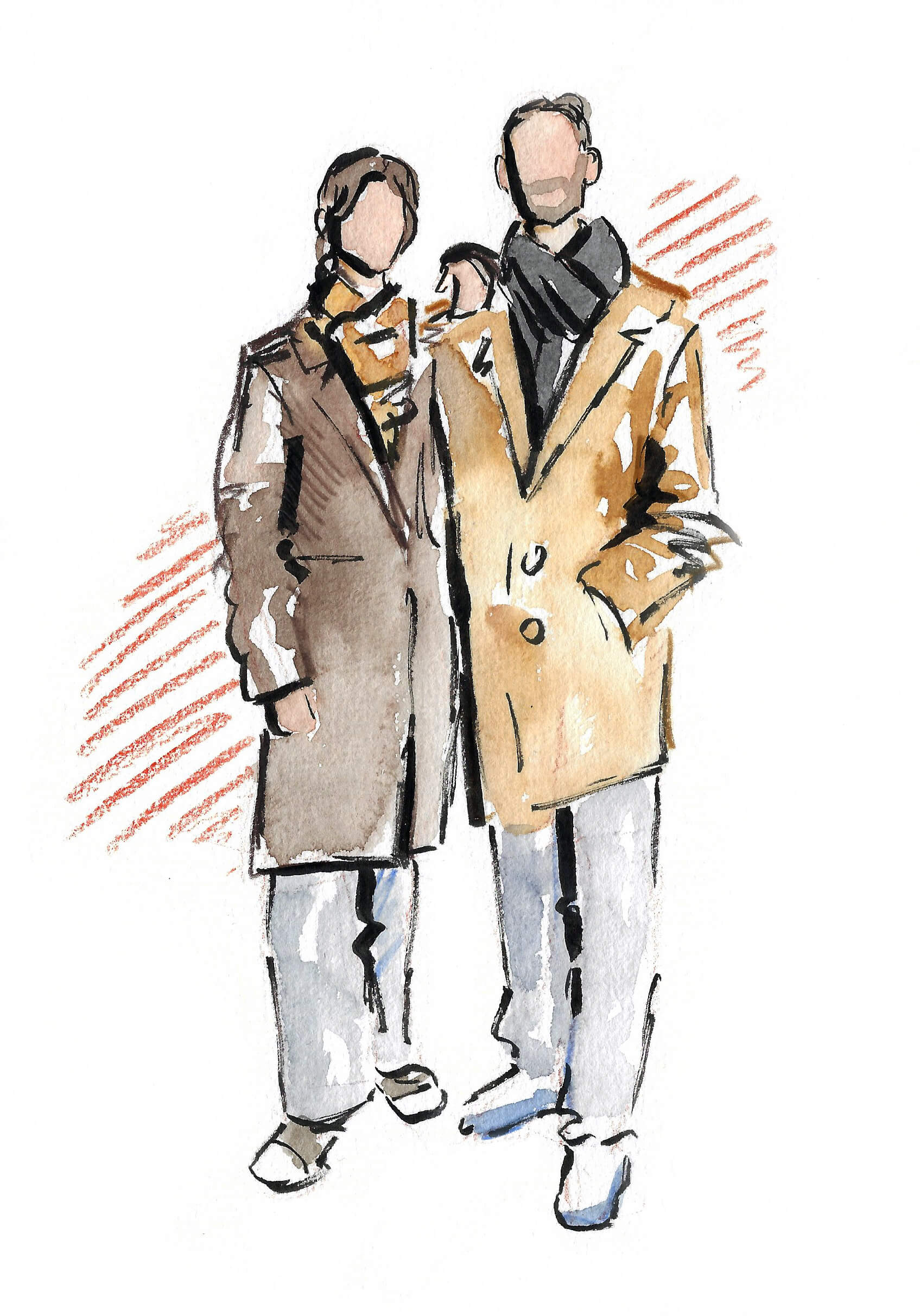 Event-Illu 12 Fashion-Illustration, Fashion-Sketch in 10 Minuten, Frau mit Tasche und Mantel