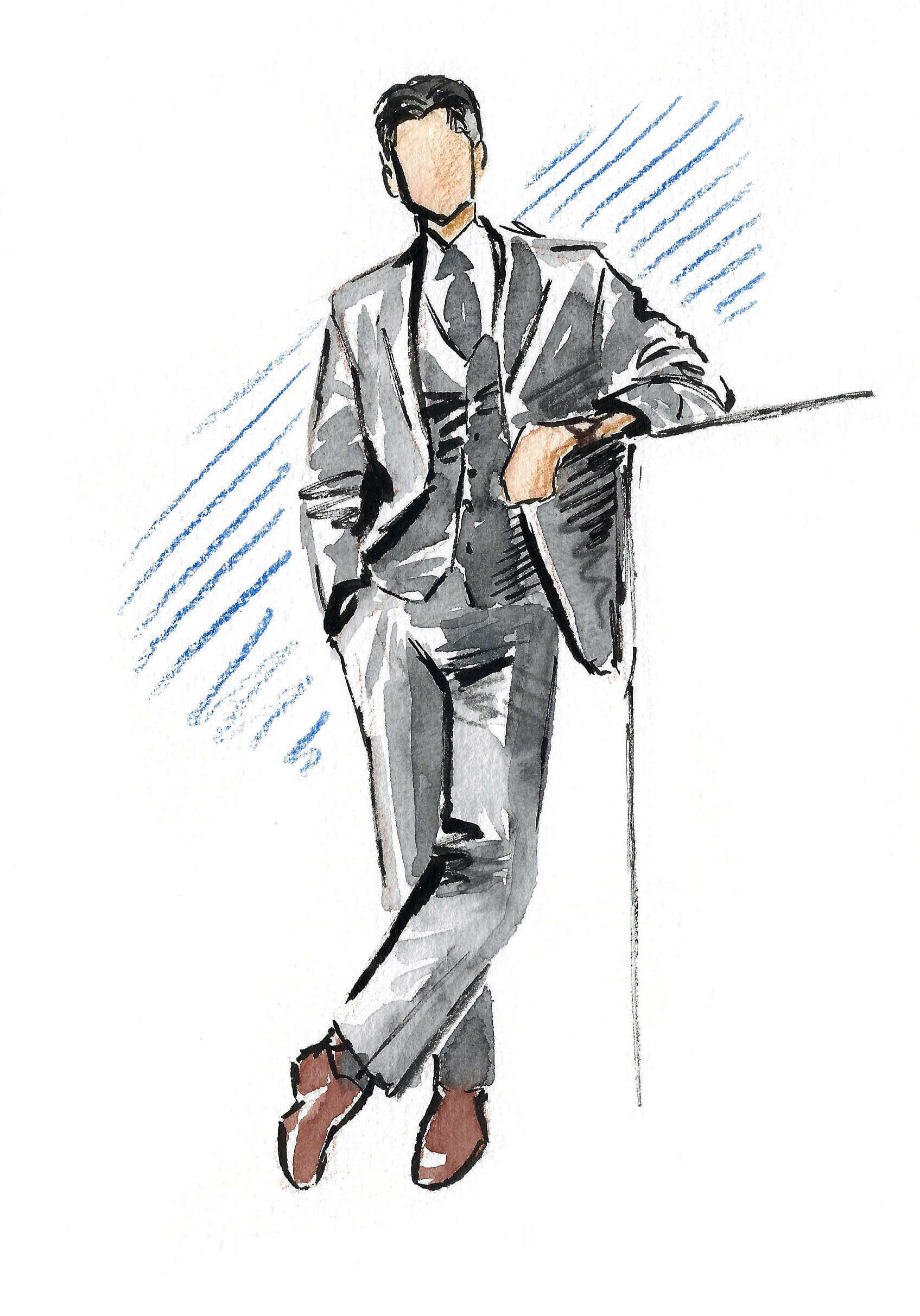 Gästeportrait | Live-Illustration | Hochzeit | Sabrillu | Schnellzeichnung Aquarell